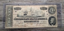 1864 $20 Twenty Dollar Note The Confederate States of America Richmond (5-6106)