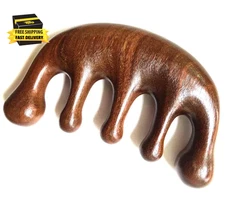 Wooden Massage Gua Sha Comb Wide Tooth Comb for Head Scalp, Facial, Body Massage