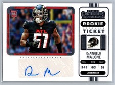 DeAngelo Malone 2022 Contenders Rookie Ticket Auto #187