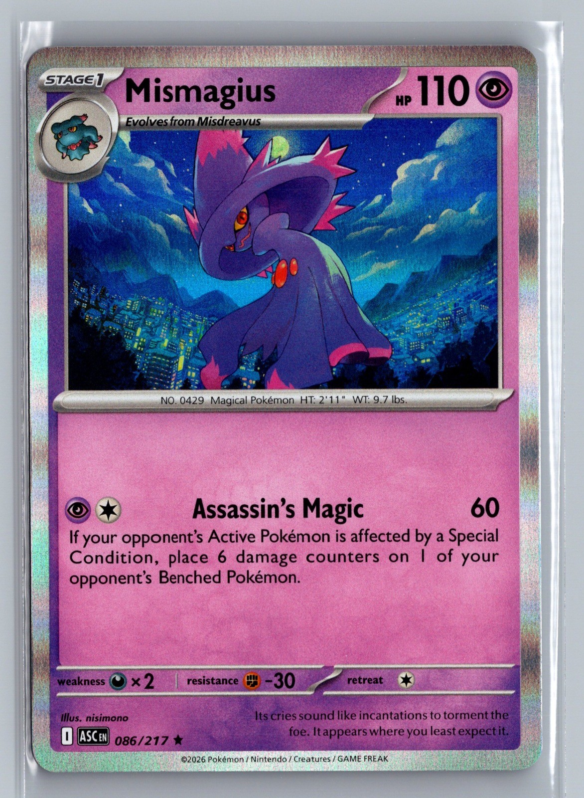 Mismagius Holo Rare ME: Ascended Heroes 086/217 NM