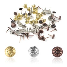 Daisy Push Pins 600 PCS Upholstery Tacks 3 Colors Gold Antique Brass Silver