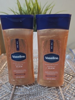 Vaseline Glazed & Glisten Sunlit Glow Body Gel Oil 6.8oz Each 2-Pack