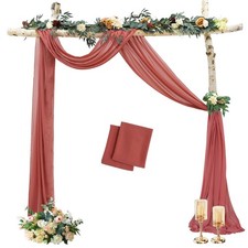 Dusty Rose Wedding Arch Draping 18FT 2 Panels Chiffon Drapery Wedding Arches ...