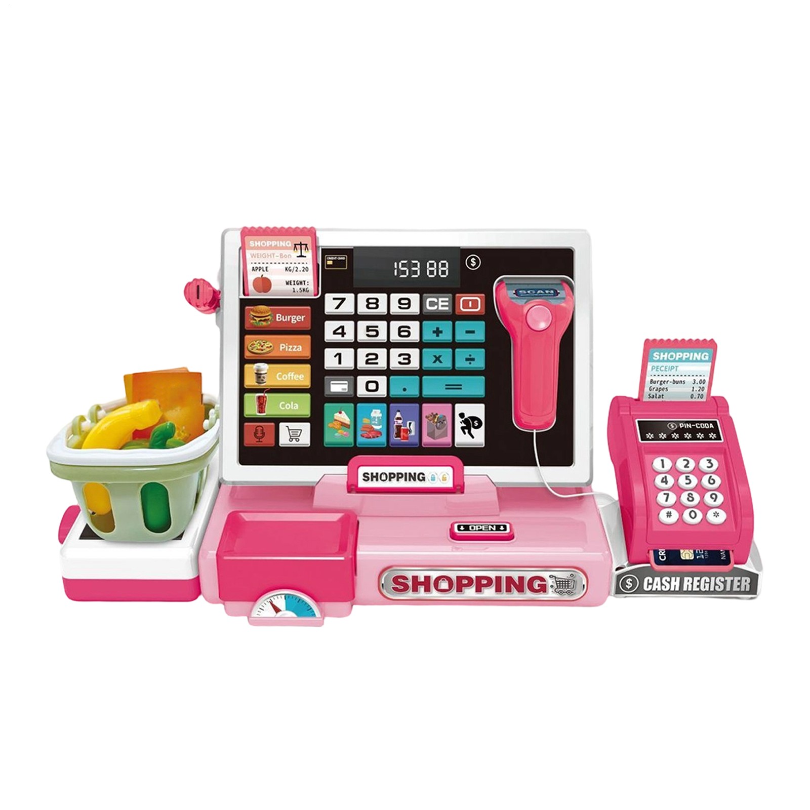 Calculator Cash Register for Kids Shopping Grocery Store Playset Toy-image