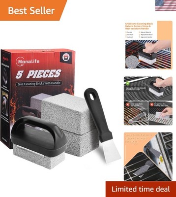 Eco-Friendly Grill Cleaning Kit - 5 Pieces Including Bristles-Free Griddle Tools