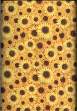100% cotton floral fabric  "packed sunflowers" by Fabric Traditions