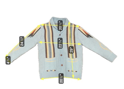Native Aztec Men's Cardigan Knit Long-Sleeved Lapel Knitted Sweater 2XL - Picture 9 of 9