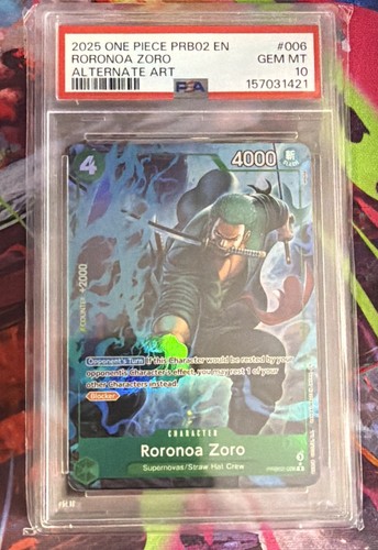 Roronoa Zoro (Alternate Art) graded PSA 10 for sale on eBay
