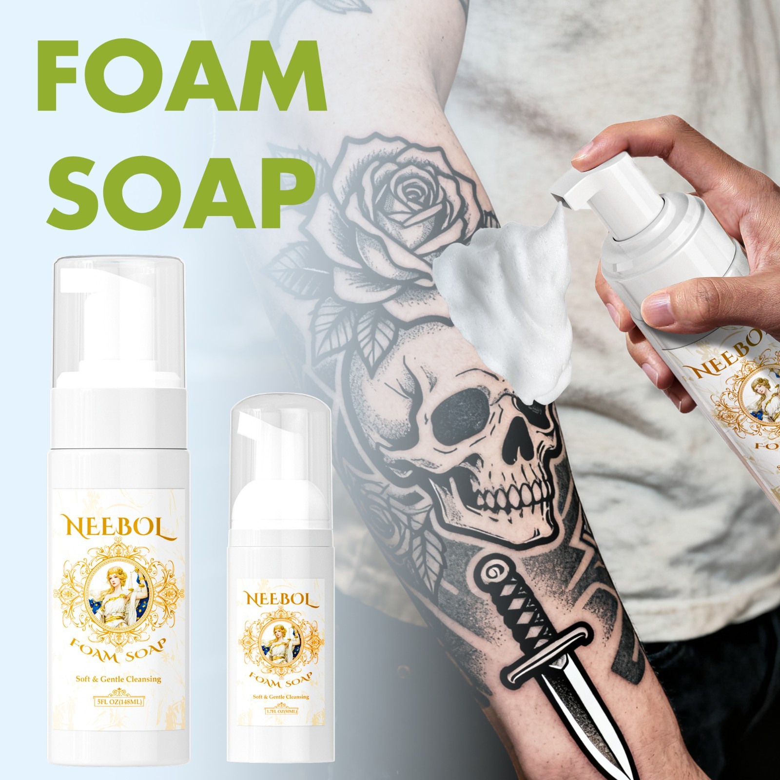 Tattoo Foam Soap Tattoo Cleanser Moisturizing Ideal Tattoo Aftercare Supply Gift