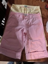 Lilly Pulitzer Women Palm Beach Fit Yellow/Pink Cropped Pants Size 12