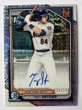 Trey Snyder 2024 Bowman Draft #’d /150 1st Chrome Autograph Mojo #CPA-TSN Mets