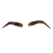 Light Brown False Eyebrows Human Hair Artificial Real Hair Handmade Crochet F