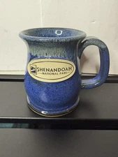 Shenandoah National Park VA Sunset Hill Stoneware Coffee Mug Blue Drip Glaze