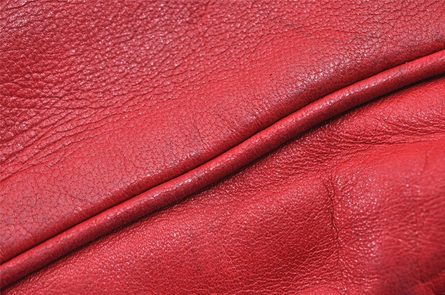 Authentic LOEWE Anagram Vintage Shoulder Cross Body Bag Purse Leather Red 2844H Fire your