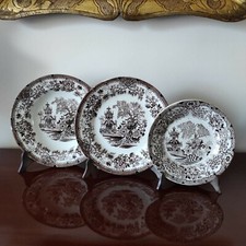 Posto tavola di 3 piatti Richard / Turrita con decoro Colandine - Fine '800 