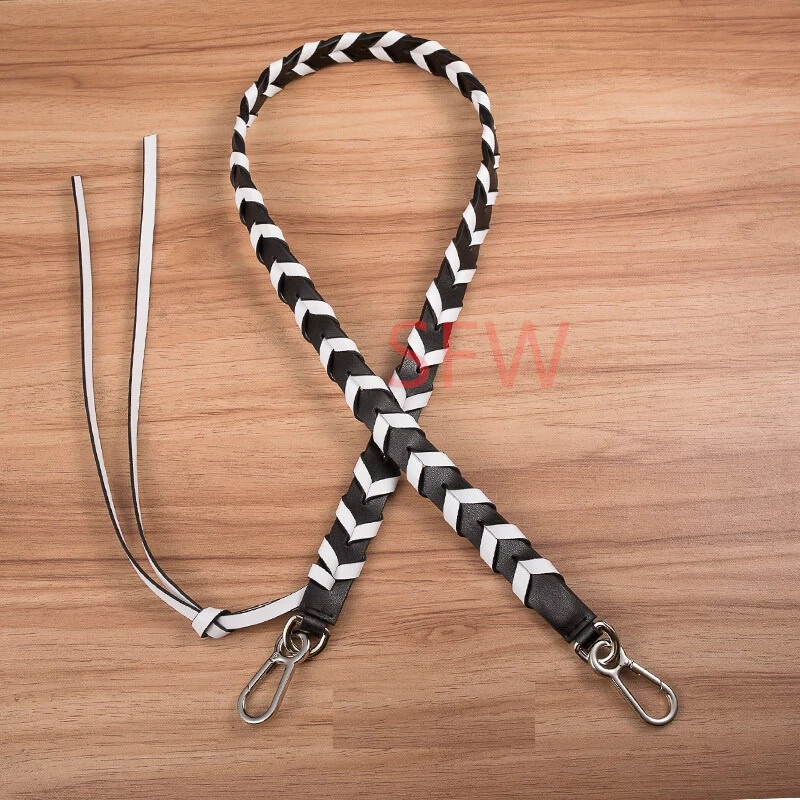 Nova alça de ombro tiracolo de couro tecido real sem marca para série de quebra-cabeças Loewe - Imagem 4 de 4