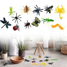 12x Plastic Insect Model Figures Toy Bugs Scorpion Jungle Decor Realistic Design