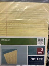 8.5"X11-3/4" Yellow Legal Pad,No 8115/3, Top Flight,