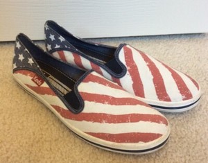 red white and blue keds