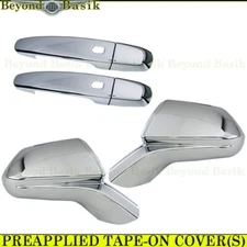 2016-2024 Chevy Camaro Chrome 2 Door Handle W/SmartKeyH+Mirrors NoTurnSig COVERS