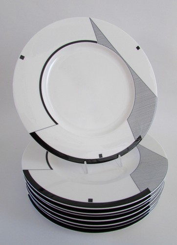 Bauhaus Modernist Dinner Plates by Christopher Stuart ANGLES Set 8 - Picture 2 of 4