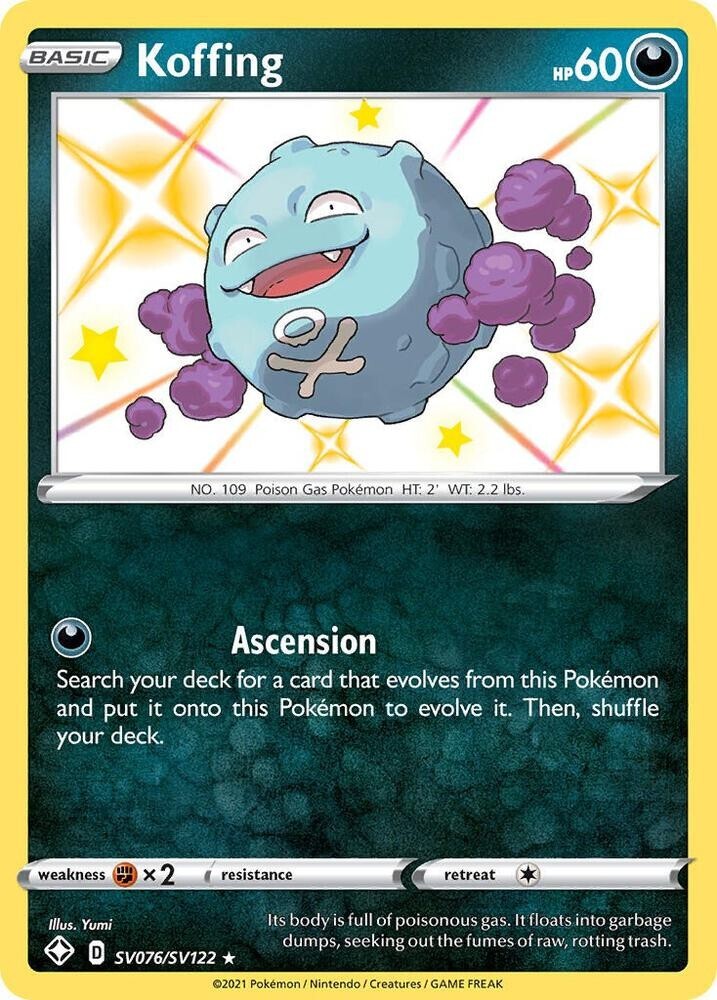 Koffing - Shining Fates - SV076/SV122 - Pokemon TCG - NM - Shiny Holo Rare