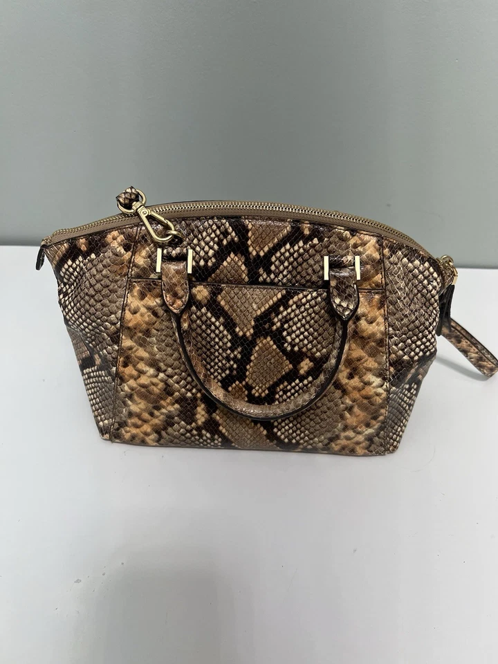 Bandolera Michael Kors Beige Pitón Cuero Repujado Foto 2 de 4