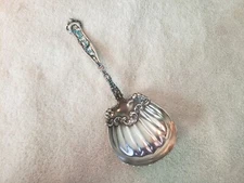 DRESDEN By WHITING Sterling Silver BERRY SERVING SPOON Enameled handle 8.5"