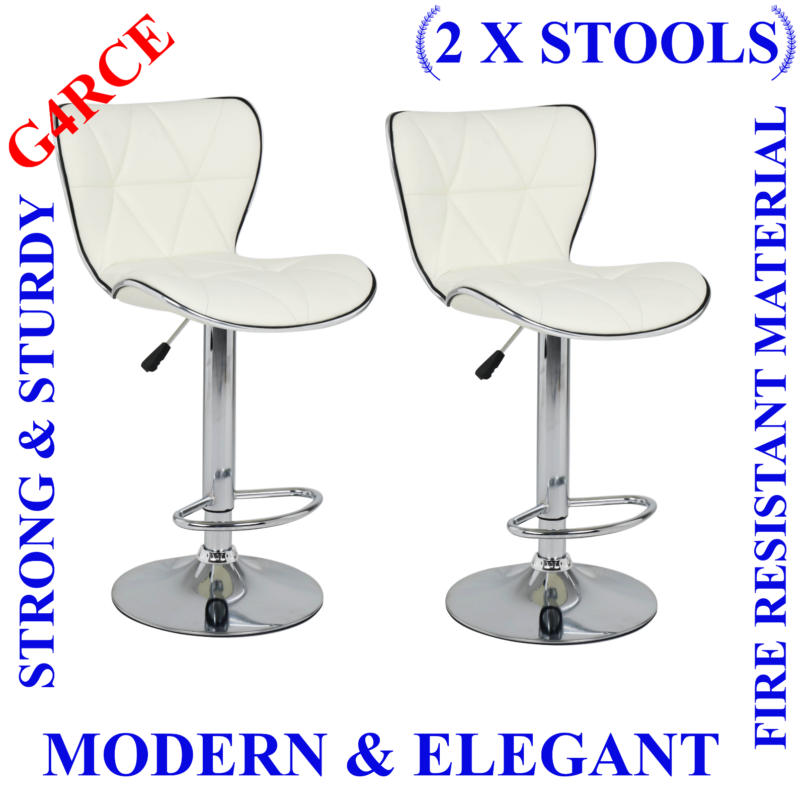 High Quality Breakfast Bar Stool Swivel Kitchen Chrome Metal Base + Gas