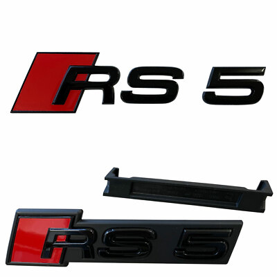 Original Audi Black Edition RS5 PAKET Emblem Schwarz Kühlergrill + Heck 8T 8F F5