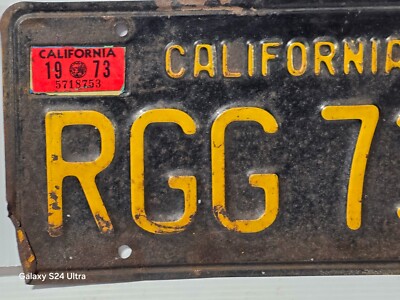 1963 1973 1975 California vintage retired license plate RGG732