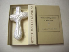 Journey Holding Cross By Holy Land Wood & Stone, White, 4.5" x 2.5", Brand New