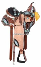 Western Ledersattel Pferd Barrel Trail handgefertigt bequemes Tack Set