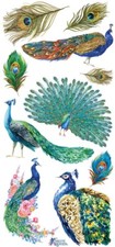 Violette Stickers Peacock Feathers Birds Crafts Planner Supply Scrapbook
