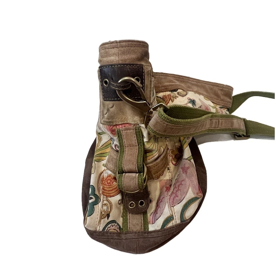 Lucky Brand колибри ведро сумка холст кожи богемное выцветший - Изображение 4 из 4