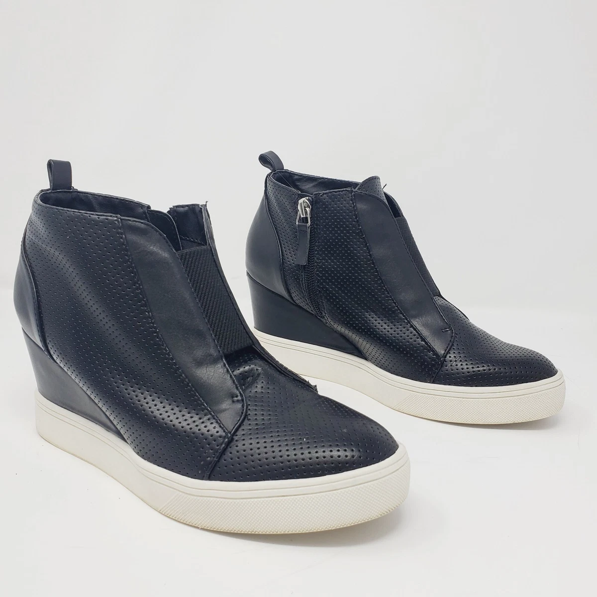 Mia Cristie Black 3 Inch Wedge Sneakers Women s Size 8M eBay