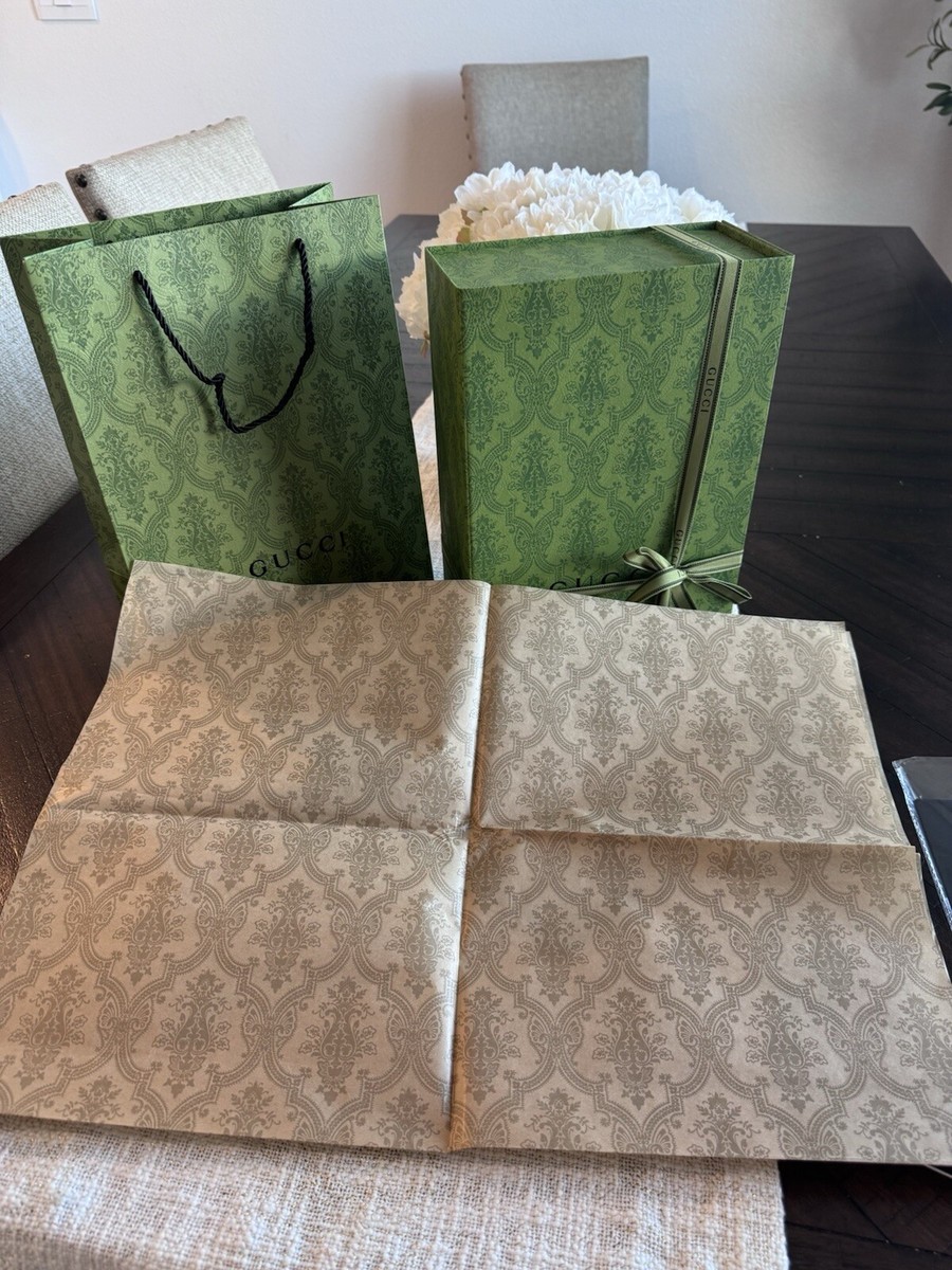 Gucci Empty Box Full Set, Gift Bag, Cards, Wrapping Paper