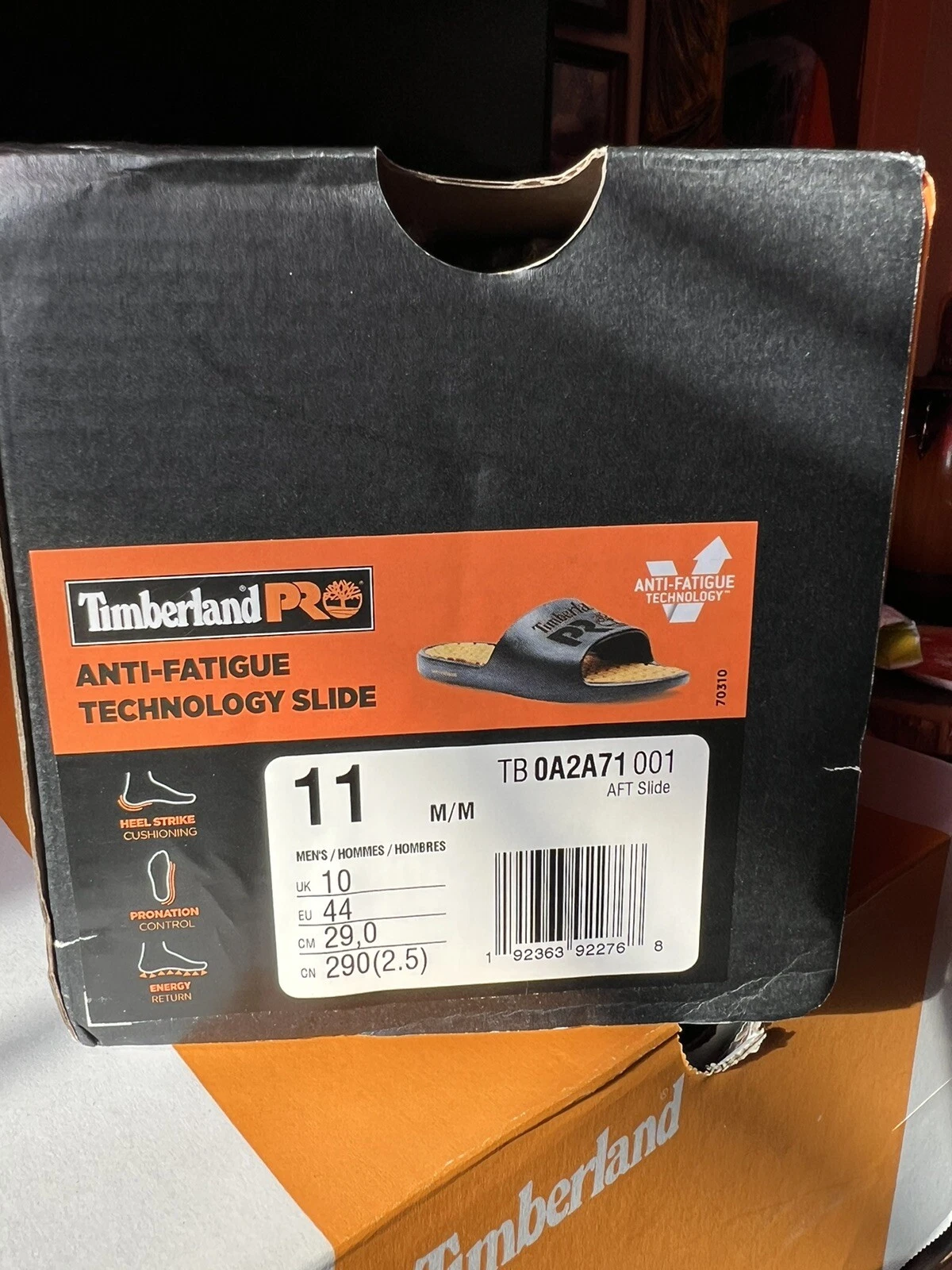Nuovi sandali neri Timberland Pro da uomo con tecnologia anti fatica taglia 11M