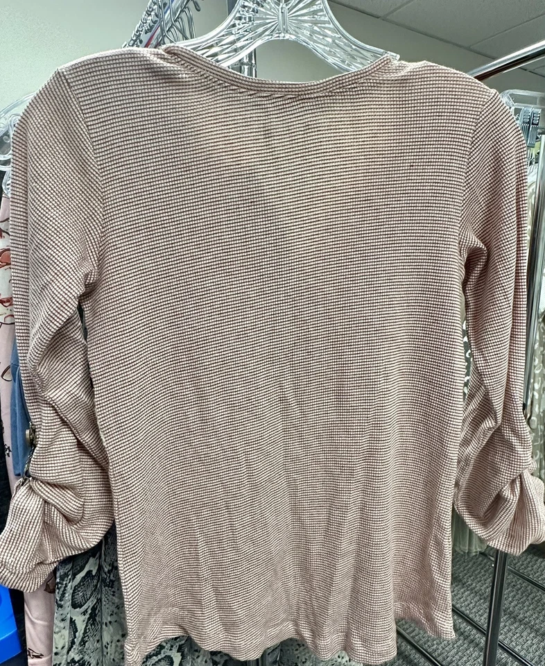 NUEVO SIN ETIQUETAS Boutique Jak & Peppar Floral Rayas Top TWEEN Niñas 16 *HTF *Henley Foto 2 de 4