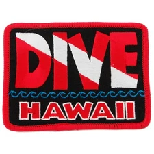 DIVE HAWAII - EMBROIDERED PATCH SCUBA DIVING FLAG LOGO IRON-ON TRAVEL SOUVENIR