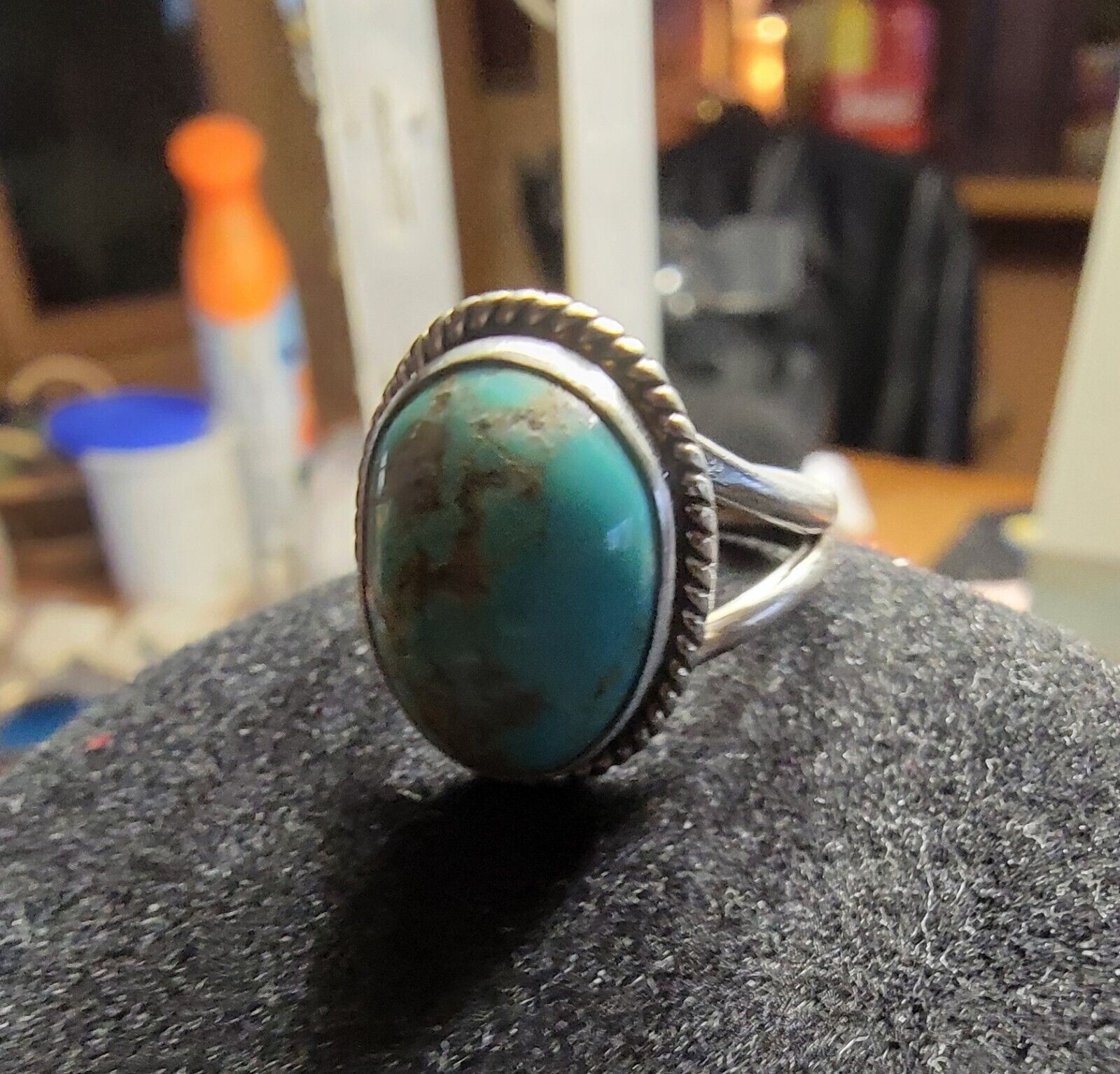 Turquoise and sterling silver ring, size 5.5 - image 7