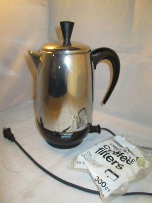 VINTAGE FARBERWARE PERCOLATOR AUTOMATIC FCP-280 COFFEE POT ELECTRIC 2-8 CUP 632051030035|