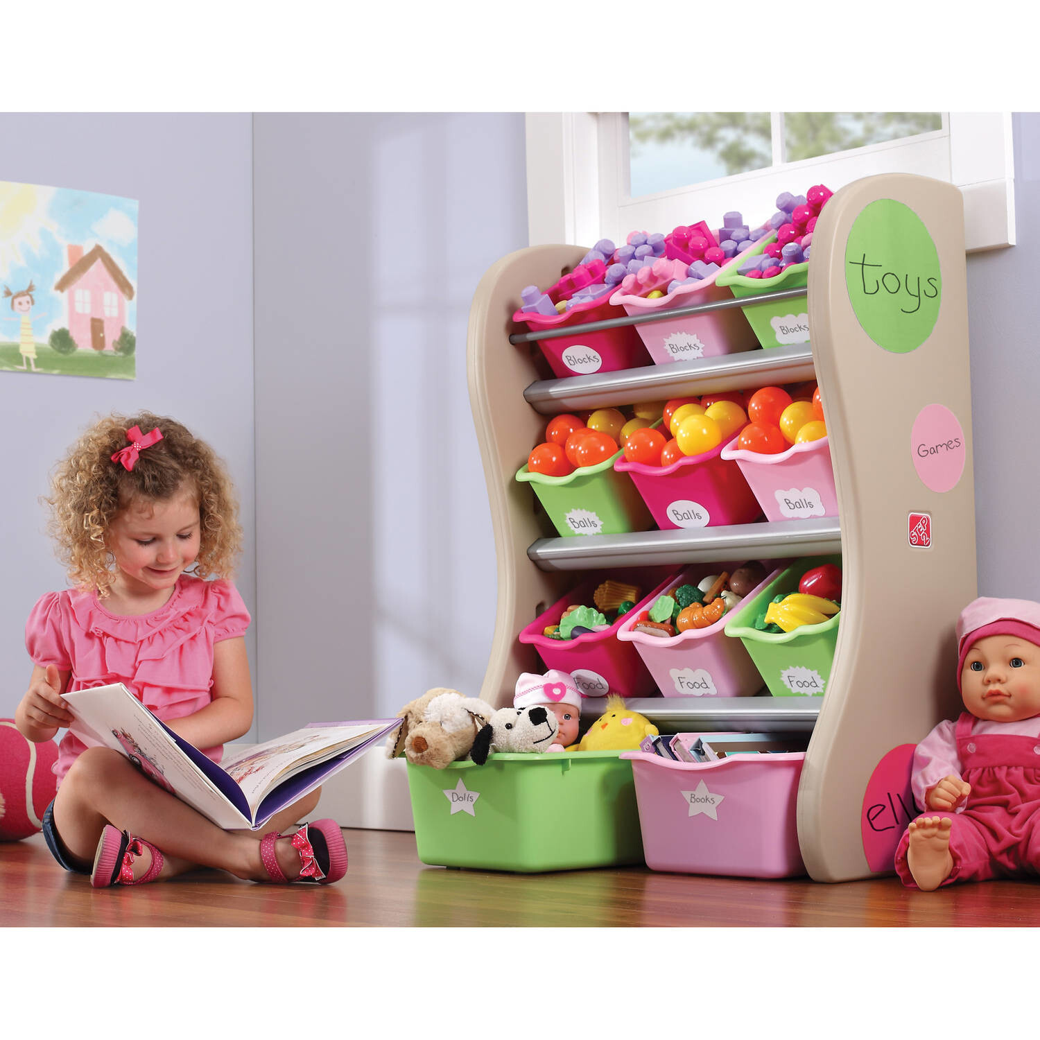 step2 fun time room organizer and toy storage