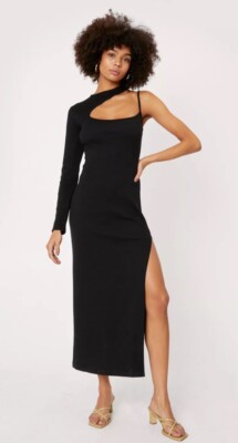 Nasty Gal NWT Cut Out Bodycon Midi Dress Womens Size 10 One Sleeve Side Slit | eBay Nasty Gal NWT Cut Out Bodycon Midi Dress Womens Size 10 One Sleeve Side Slit | eBay