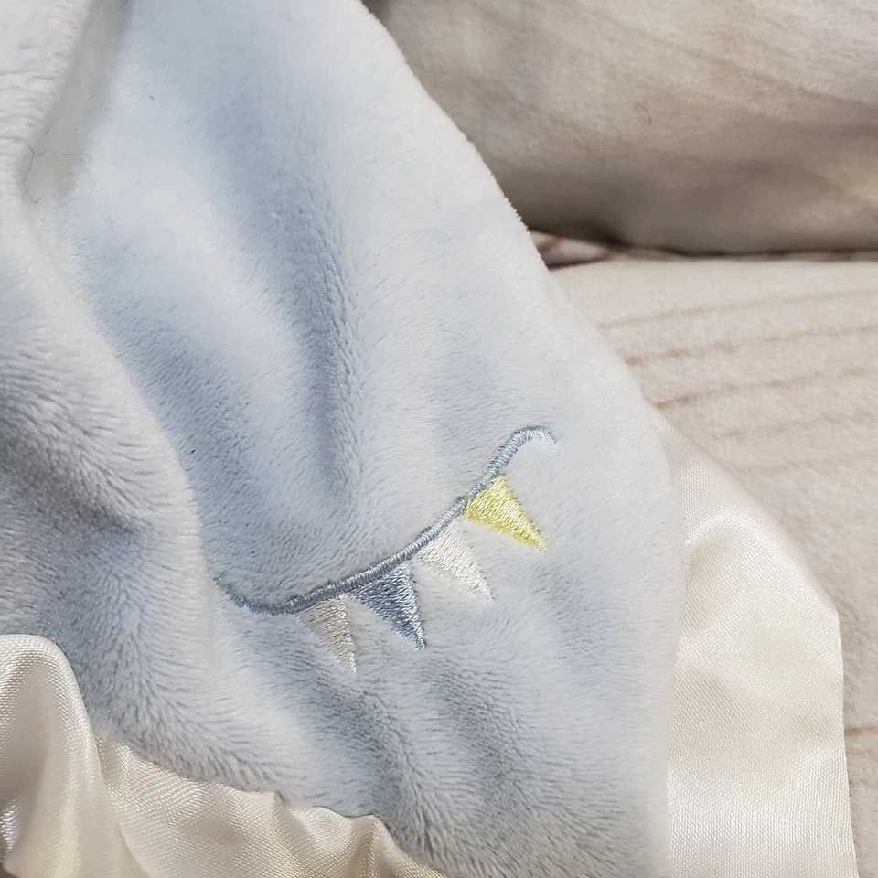 Douglas Teddy Bear Lovey Baby Blue Striped White Satin Trim Plush Sewn Eyes 2016 - Image 3 of 4