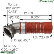561.90238 EGR Hose and Pipe Connector Cummins 3684238