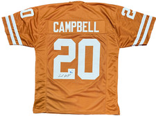 Earl Campbell Signed Autographed Custom Orange White Jersey JSA Authentication