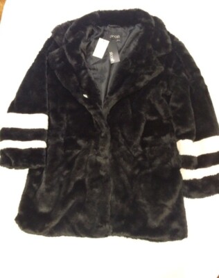 Stoosh Damen Mantel Kunstfell schwarz (Größe L)