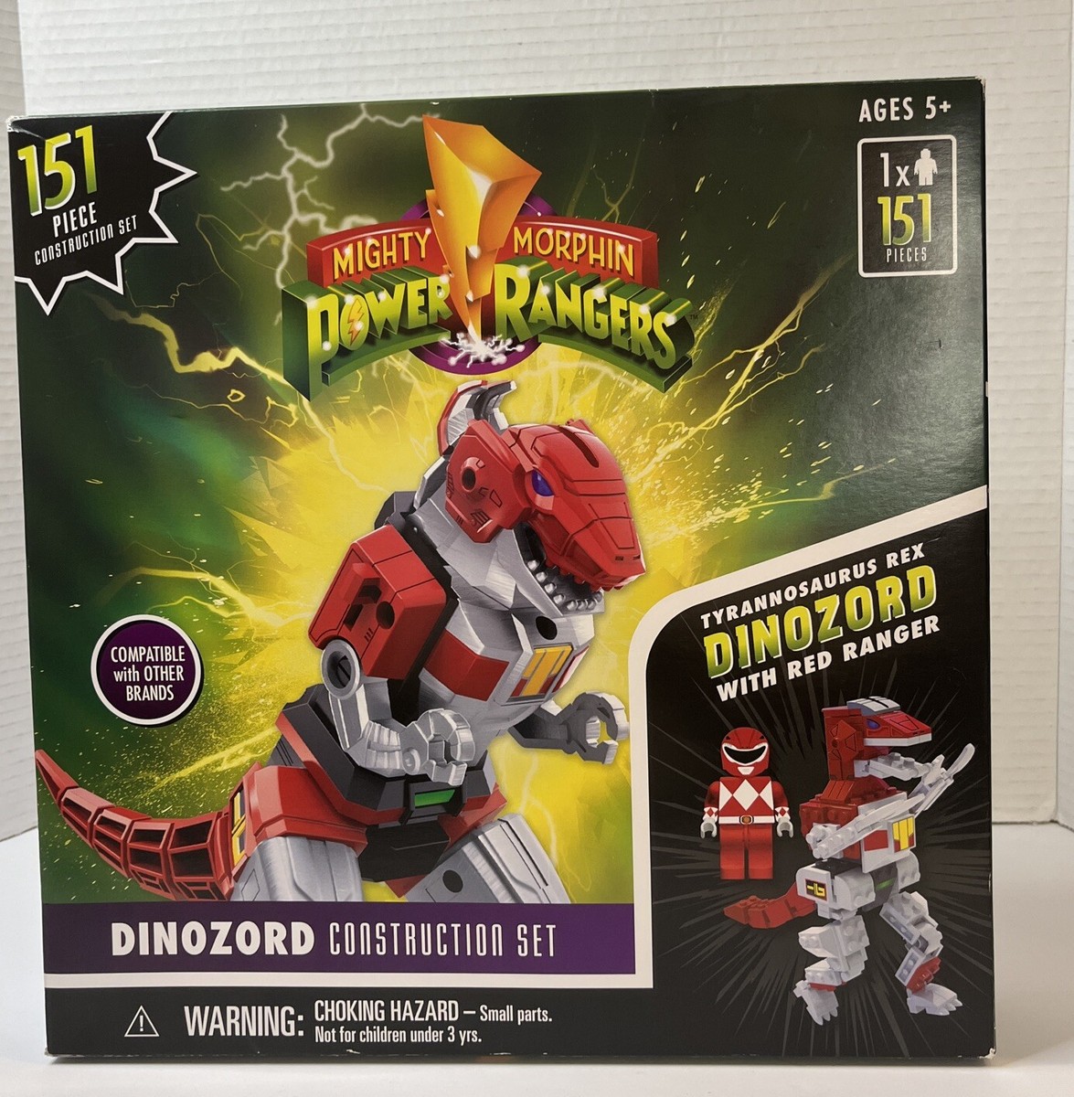 Mighty Morphin Power Rangers Red Dinozord T-Rex Construction Set