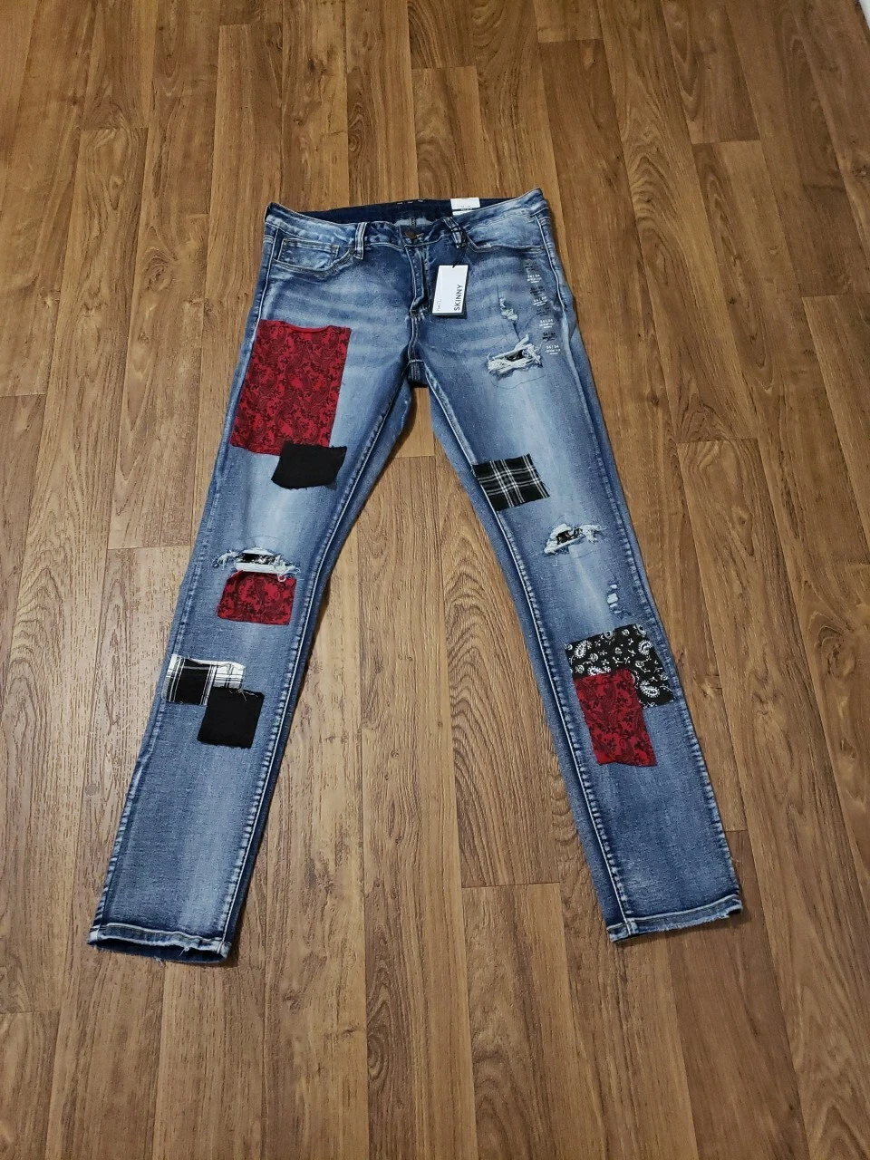 Pantalon jean homme Supreme Flex skinny délavé foncé délavé foncé 34x34 neuf avec étiquette RUE21